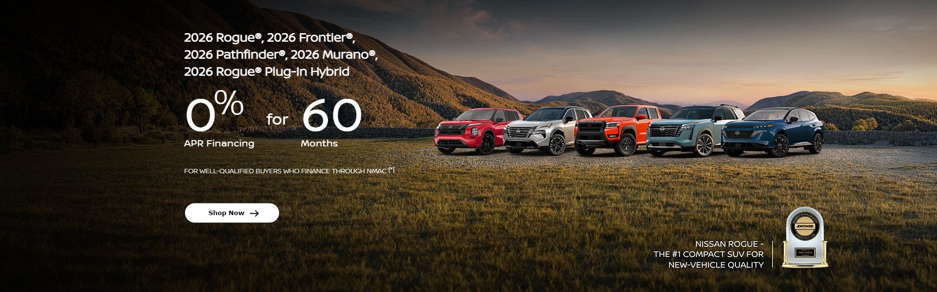 0% APR available on select new Nissan models