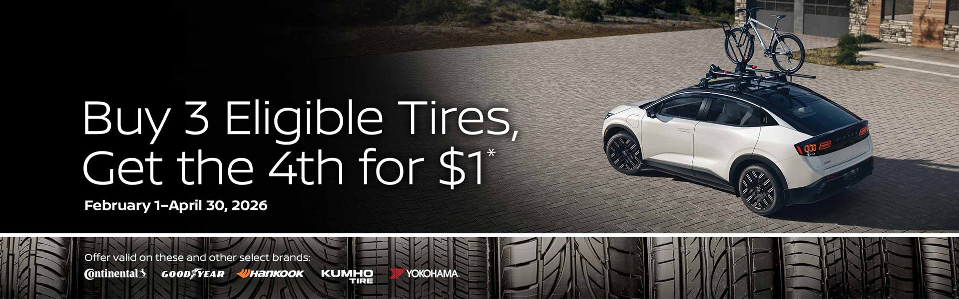 Buy 3 Eligible Tires, Get the 4th for $1